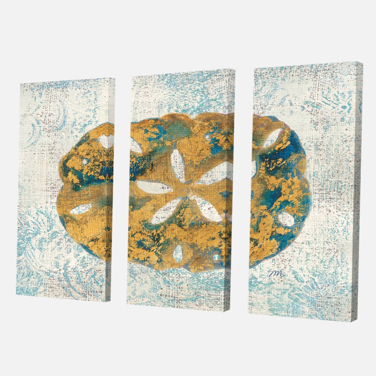 Designart - Coastal Pastel seashells II - Vintage Nautical Canvas Artwork